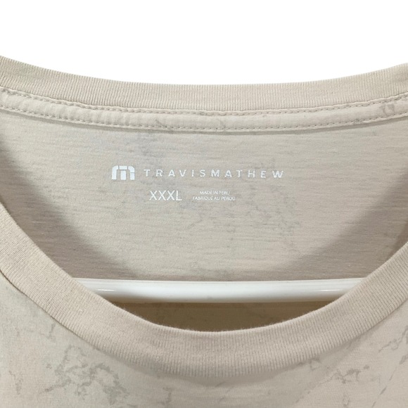 Travis Mathew Mens XXXL Beige Marble Print Short Sleeve T Shirt Casual Golf - Picture 5 of 6